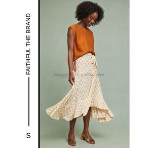 MSRP: $159 ✨ Faithfull the Brand Kamares Wrap Skirt – Size S | Floral High-Low ✨